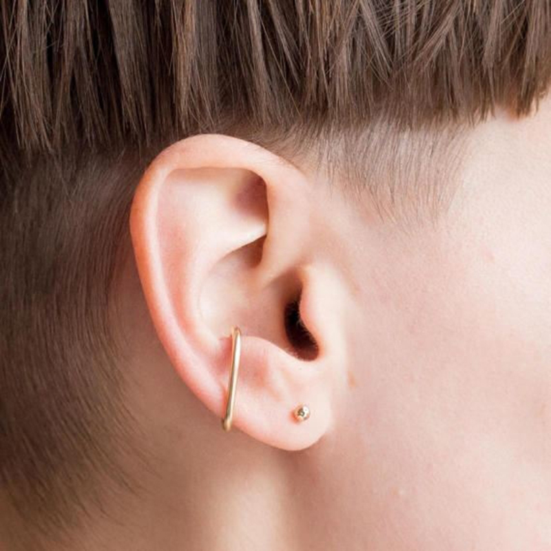 Ear Cuff No Piercing - 925 الفضة وهمية أقراط مشبكية الذهب