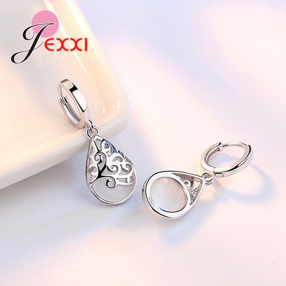 Opal Earrings Dangle - حقيقي 925 فضة ضوء القمر أوبال