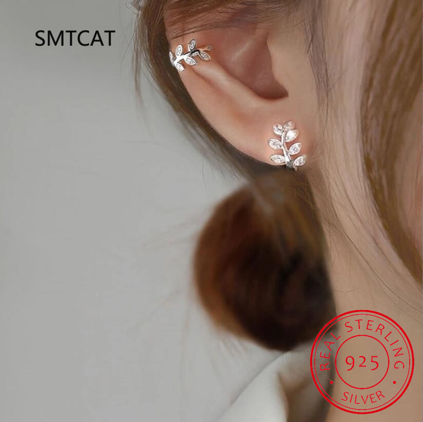 Ear Cuff No Piercing - 925 فضة الأذن الكفة للنساء الزركون