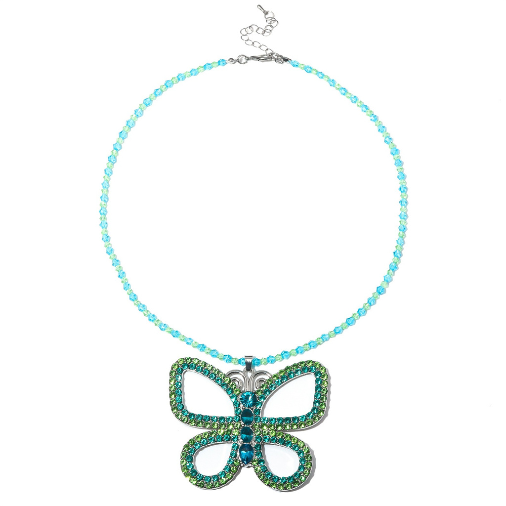 Butterfly Pendant Necklace - قلادة فراشة مبالغ فيها على طراز