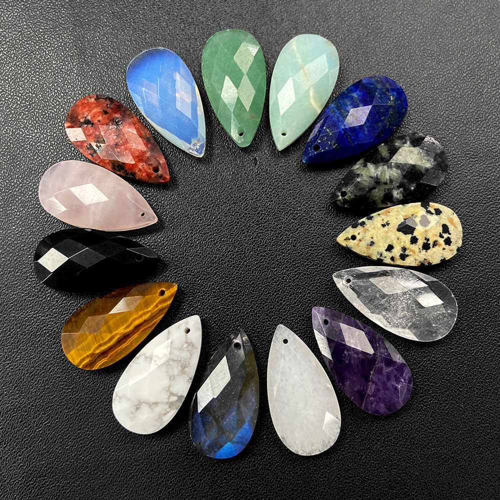 Opal Earrings Dangle - قطرة الماء الطبيعية الأوجه حجر السحر