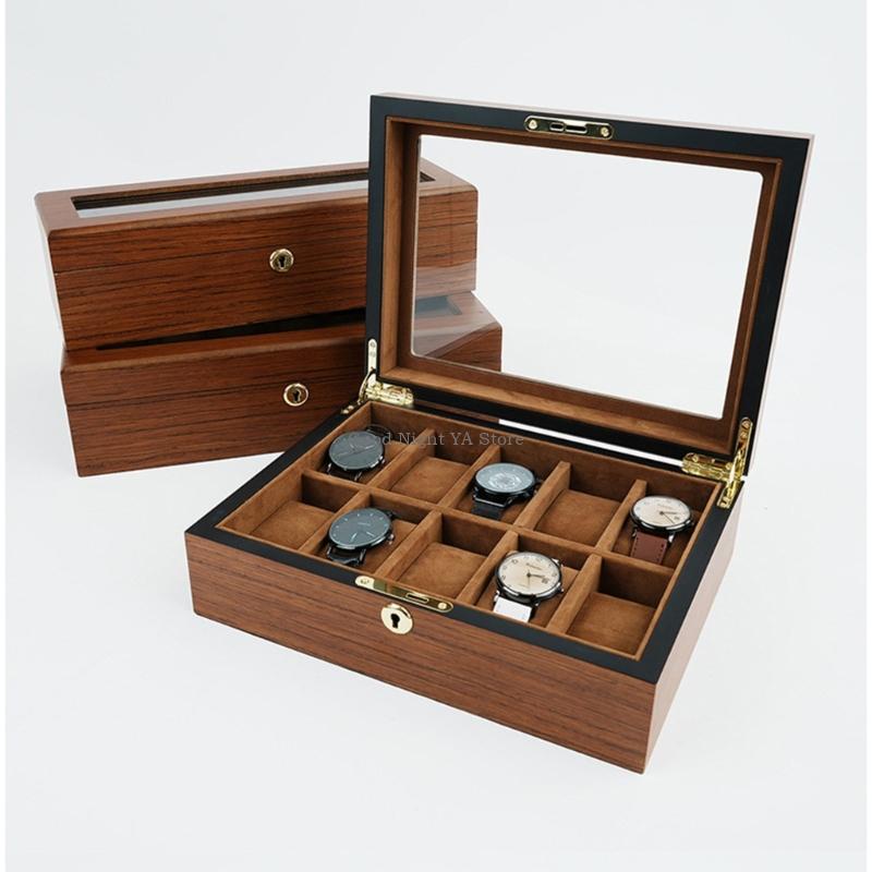 Jewelry Box That Holds Watches - صندوق تخزين الساعات الخشبي الأنيق مع