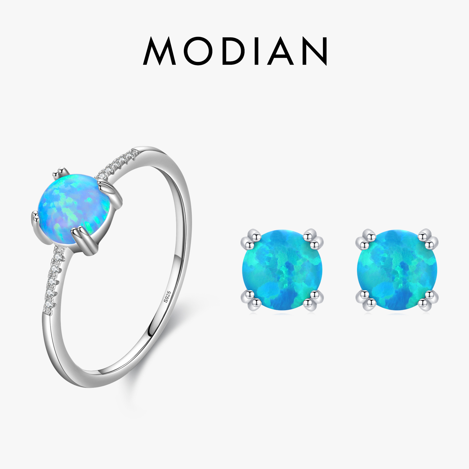 Opal Earrings Dangle - موديان أصيلة 925 فضة الحب قلوب