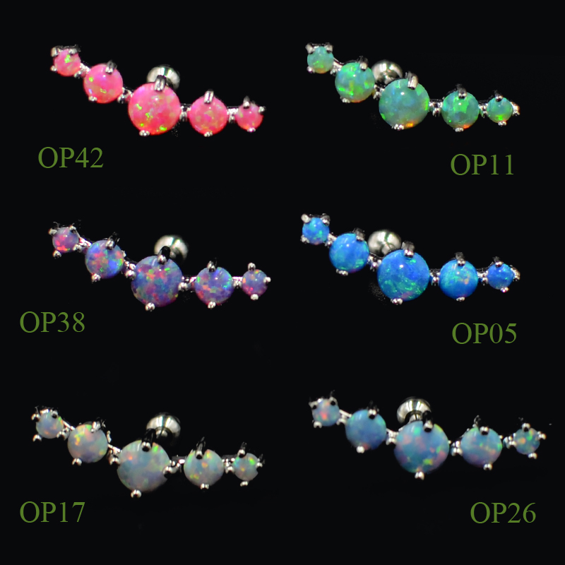Opal Earrings Dangle - CHUANCI 1 قطعة الفولاذ المقاوم للصدأ