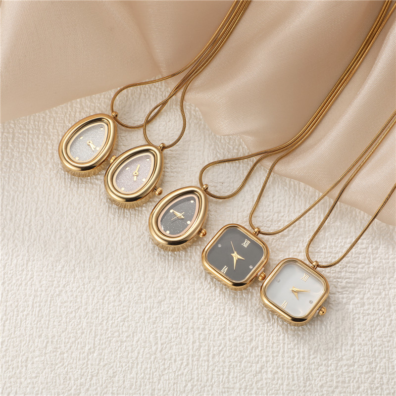 Vintage Jewelry Watches Women - ساعة قلادة عصرية بتصميم مربع من