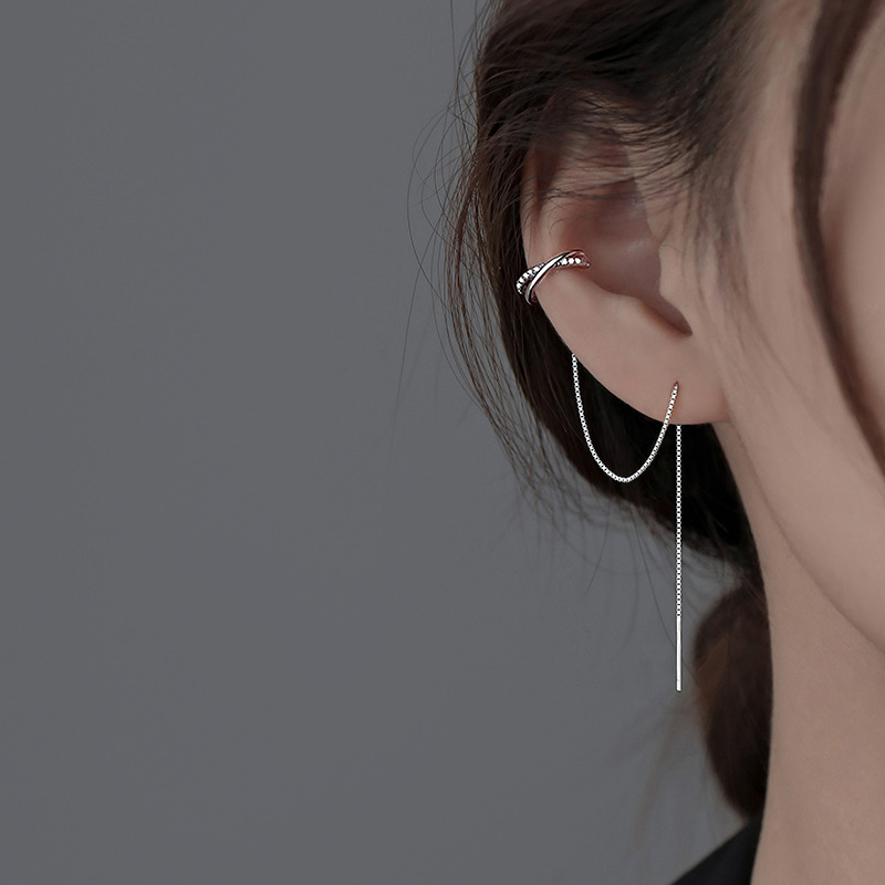أقراط فضية حقيقية عيار 925 بسل - مراجعة Ear Cuff No Piercing وسعره