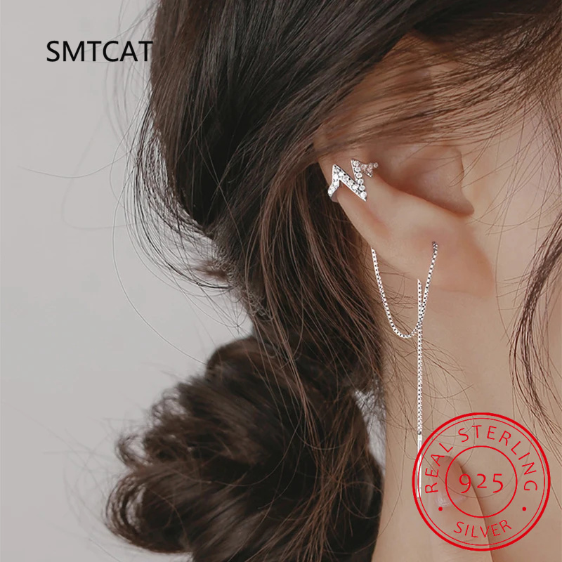 أقراط فضية حقيقية عيار 925 بسل - مراجعة Ear Cuff No Piercing وسعره