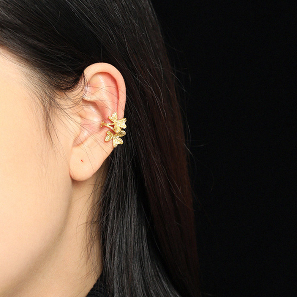 ANDYWEN 925 فضة عادي زهرة الأذ - مراجعة Ear Cuff No Piercing وسعره