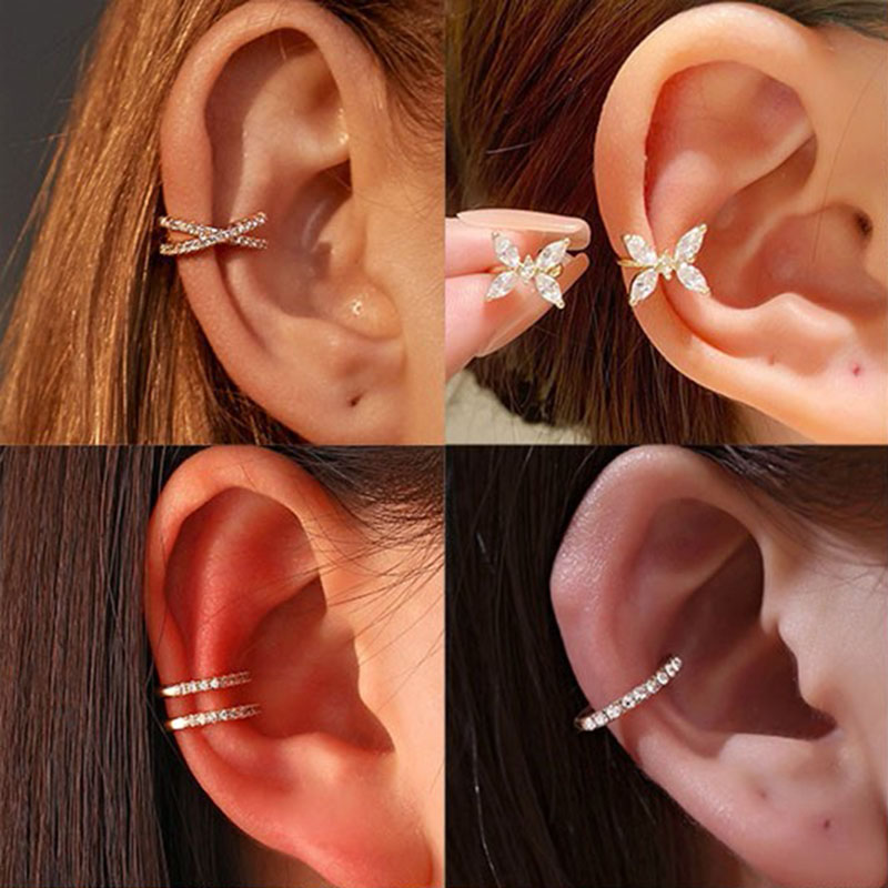 أقراط كورية كريستالية بمشبك لل - مراجعة Ear Cuff No Piercing وسعره