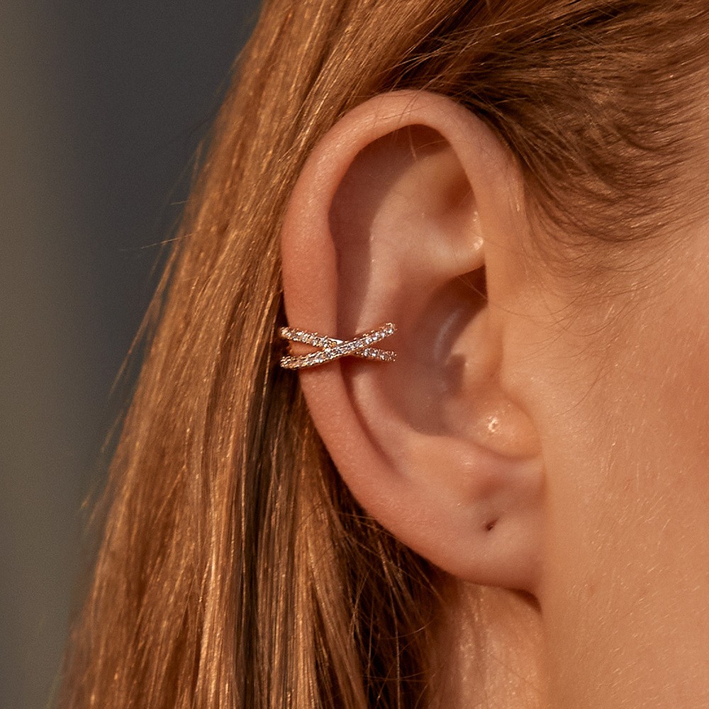 أقراط كورية كريستالية بمشبك لل - مراجعة Ear Cuff No Piercing وسعره