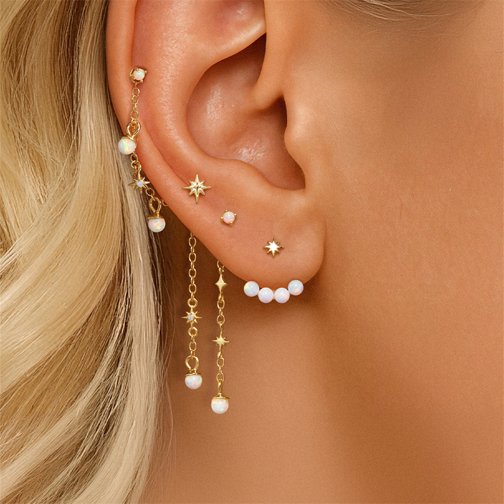 CANNER 1 قطعة 925 فضة ثمانية م - مراجعة Opal Earrings Dangle وسعره