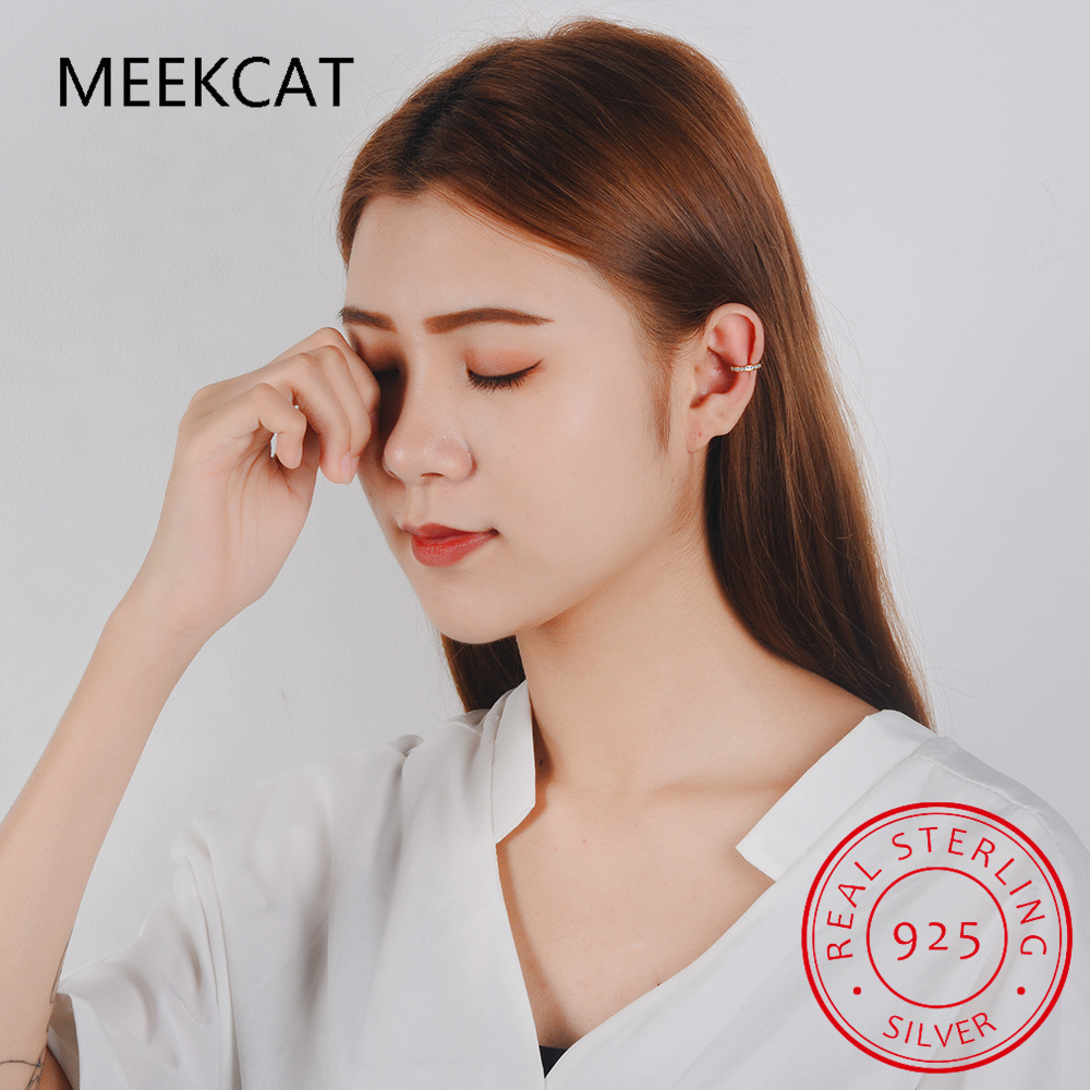 925 فضة كامل مويسانيتي الأذن ا - مراجعة Ear Cuff No Piercing وسعره