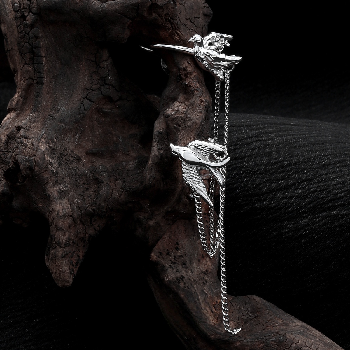 أقراط أذن على شكل طائر من الفض - مراجعة Ear Cuff No Piercing وسعره