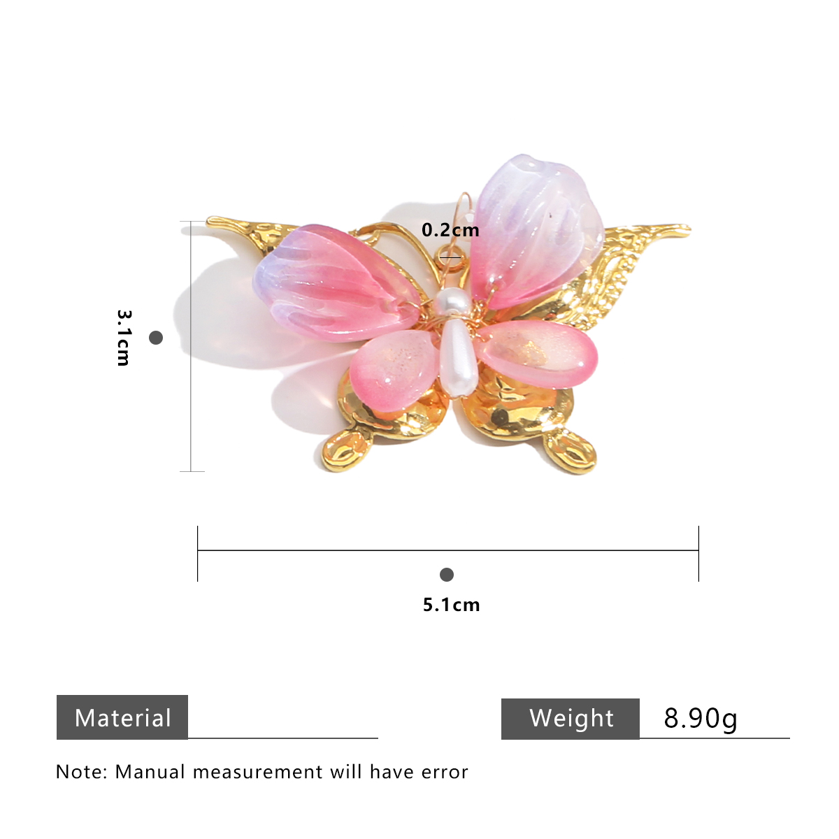 الفولاذ المقاوم للصدأ اليد خيو - مراجعة Butterfly Pendant Necklace وسعره