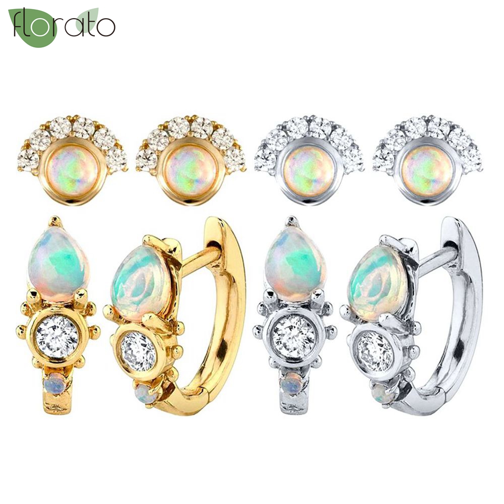 925 فضة إبرة رائعة صغيرة هوب أ - مراجعة Opal Earrings Dangle وسعره