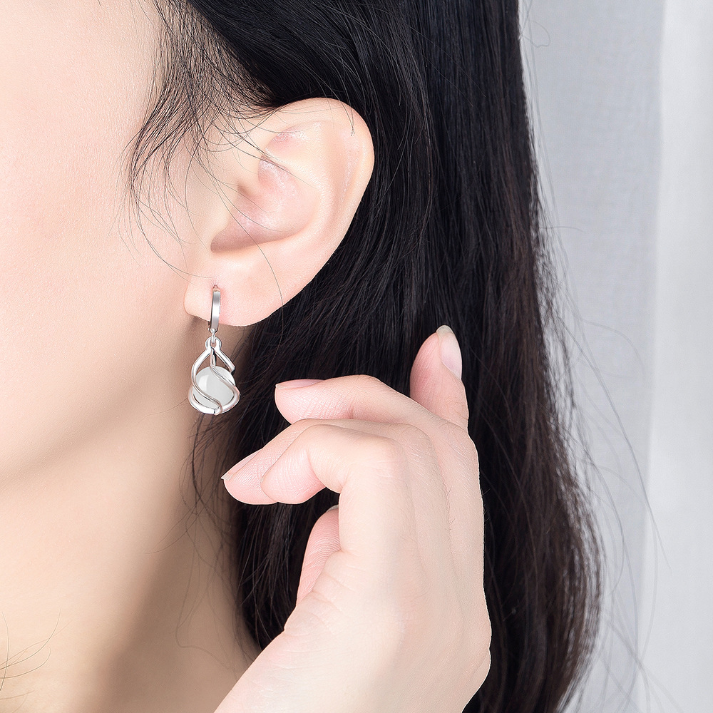 جديد 925 فضة النساء الأقراط قل - مراجعة Opal Earrings Dangle وسعره