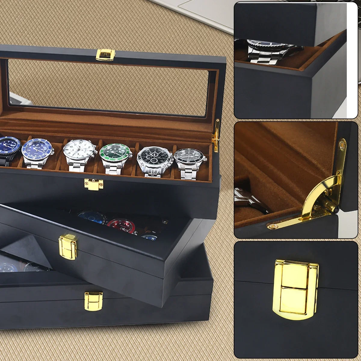 صندوق ساعات خشبي فاخر مصنوع يد - مراجعة Jewelry Box That Holds Watches وسعره