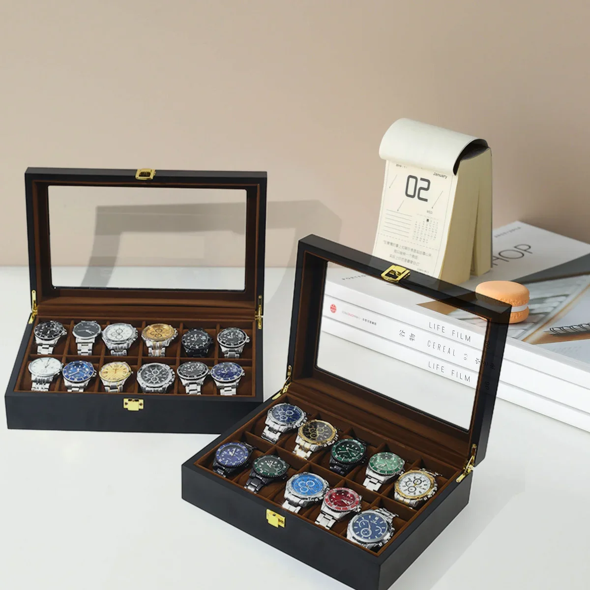 صندوق ساعات خشبي فاخر مصنوع يد - مراجعة Jewelry Box That Holds Watches وسعره