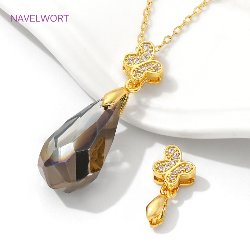 النحاس قرصة الكفالات 18K مطلية - مراجعة Butterfly Pendant Necklace وسعره